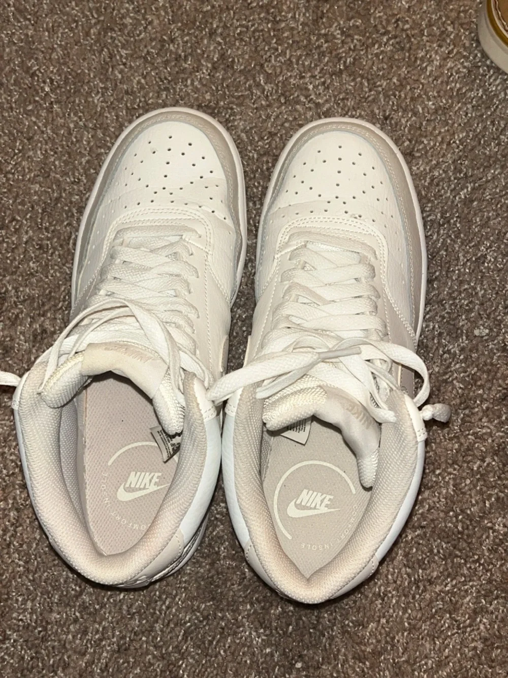 Nike White and Light Gray Low-Top Sneakers
